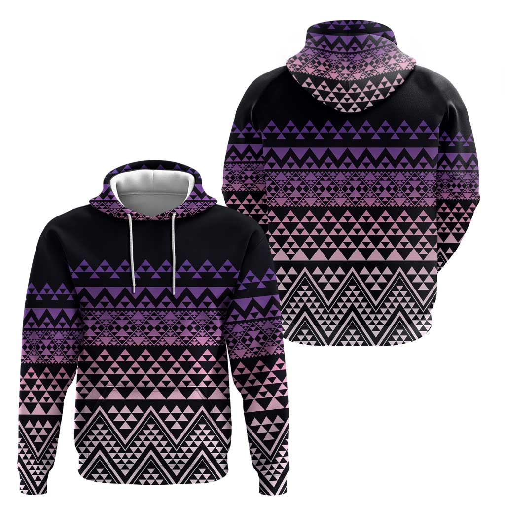 Maori Niho Taniwha Te Wheiao Zip Hoodie Waiporoporo - Polynesian Pride