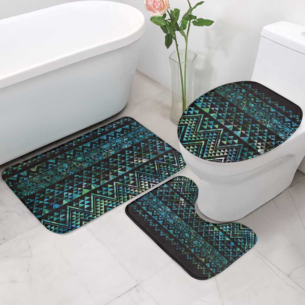 Maori Niho Taniwha Te Wheiao Bathroom Set Paua Shell - Polynesian Pride