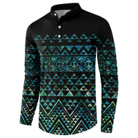 Maori Niho Taniwha Te Wheiao Button Sweatshirt Paua Shell - Polynesian Pride