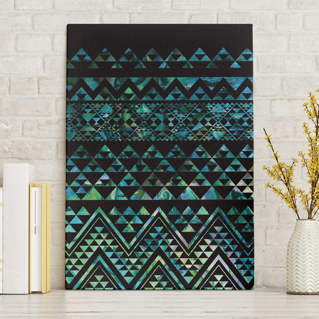 Maori Niho Taniwha Te Wheiao Canvas Wall Art Paua Shell LT7 Without Frame Colorful - Polynesian Pride