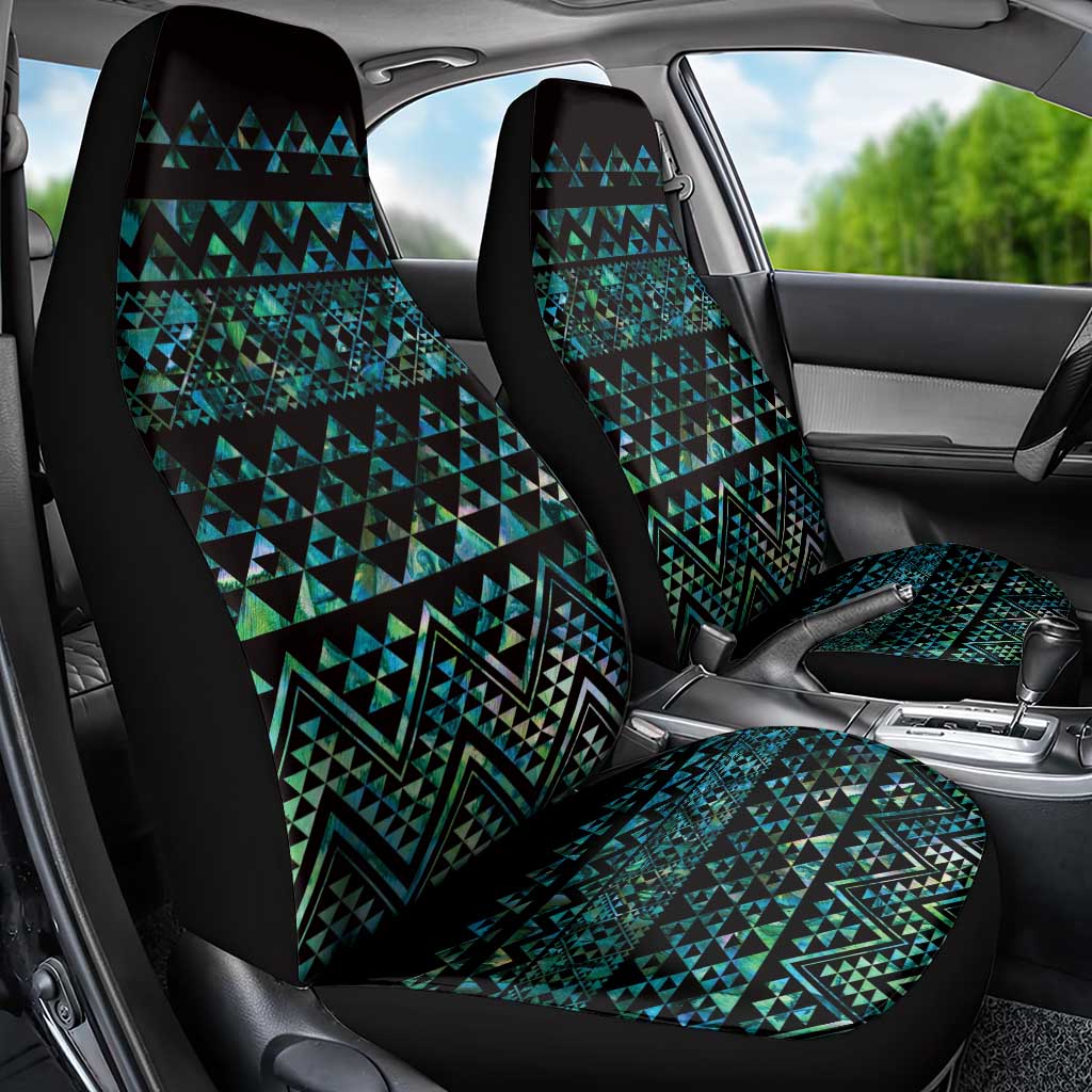 Maori Niho Taniwha Te Wheiao Car Seat Cover Paua Shell - Polynesian Pride
