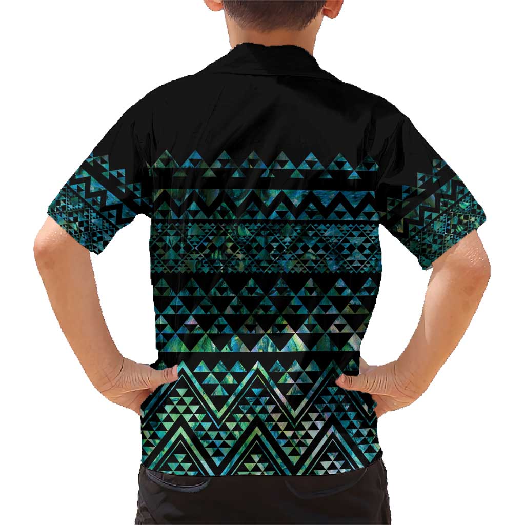 Maori Niho Taniwha Te Wheiao Kid Hawaiian Shirt Paua Shell LT7 - Polynesian Pride