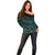 Maori Niho Taniwha Te Wheiao Off Shoulder Sweater Paua Shell - Polynesian Pride