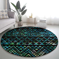 Maori Niho Taniwha Te Wheiao Round Carpet Paua Shell LT7 - Polynesian Pride