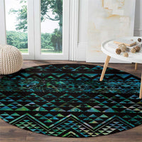Maori Niho Taniwha Te Wheiao Round Carpet Paua Shell LT7 - Polynesian Pride