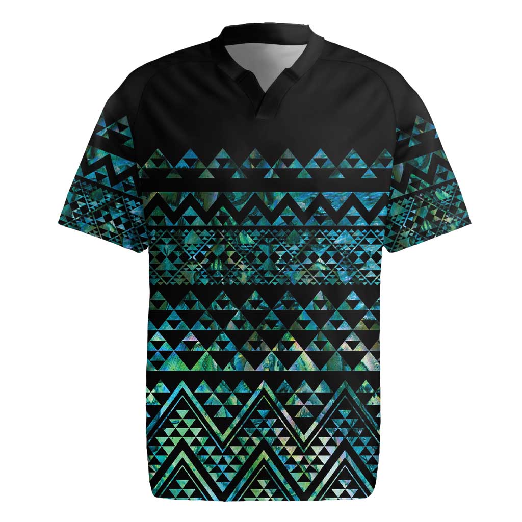 Maori Niho Taniwha Te Wheiao Rugby Jersey Paua Shell - Polynesian Pride