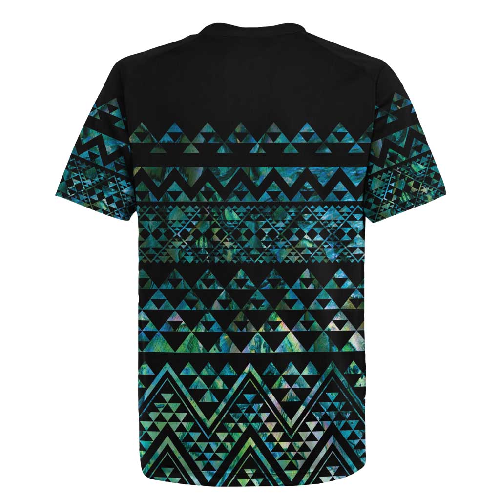 Maori Niho Taniwha Te Wheiao Rugby Jersey Paua Shell - Polynesian Pride