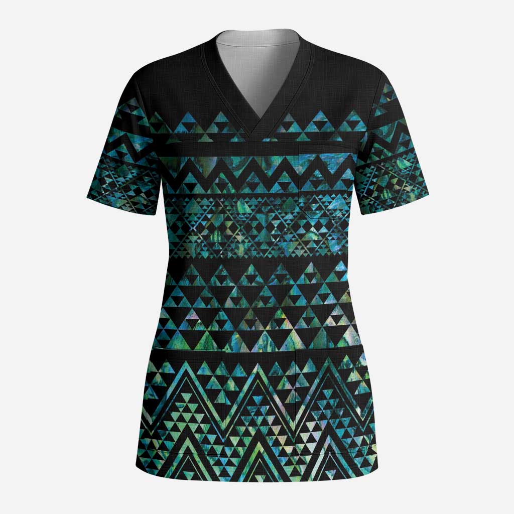 Maori Niho Taniwha Te Wheiao Scrub Top Paua Shell - Polynesian Pride