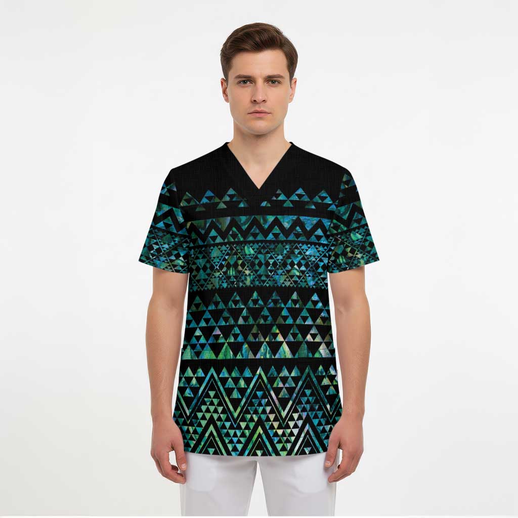 Maori Niho Taniwha Te Wheiao Scrub Top Paua Shell - Polynesian Pride