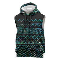 Maori Niho Taniwha Te Wheiao Sleeveless Hoodie Paua Shell - Polynesian Pride