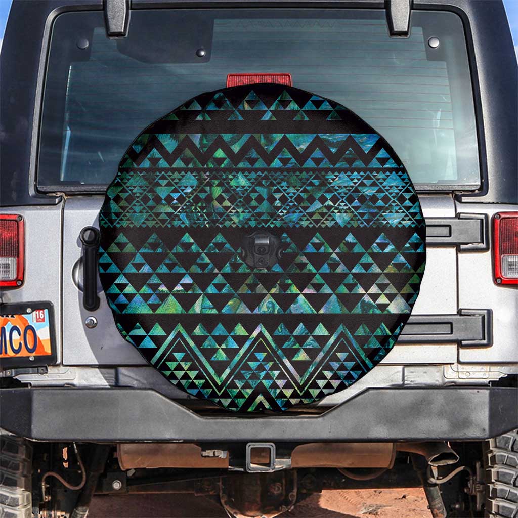 Maori Niho Taniwha Te Wheiao Spare Tire Cover Paua Shell LT7 Colorful - Polynesian Pride