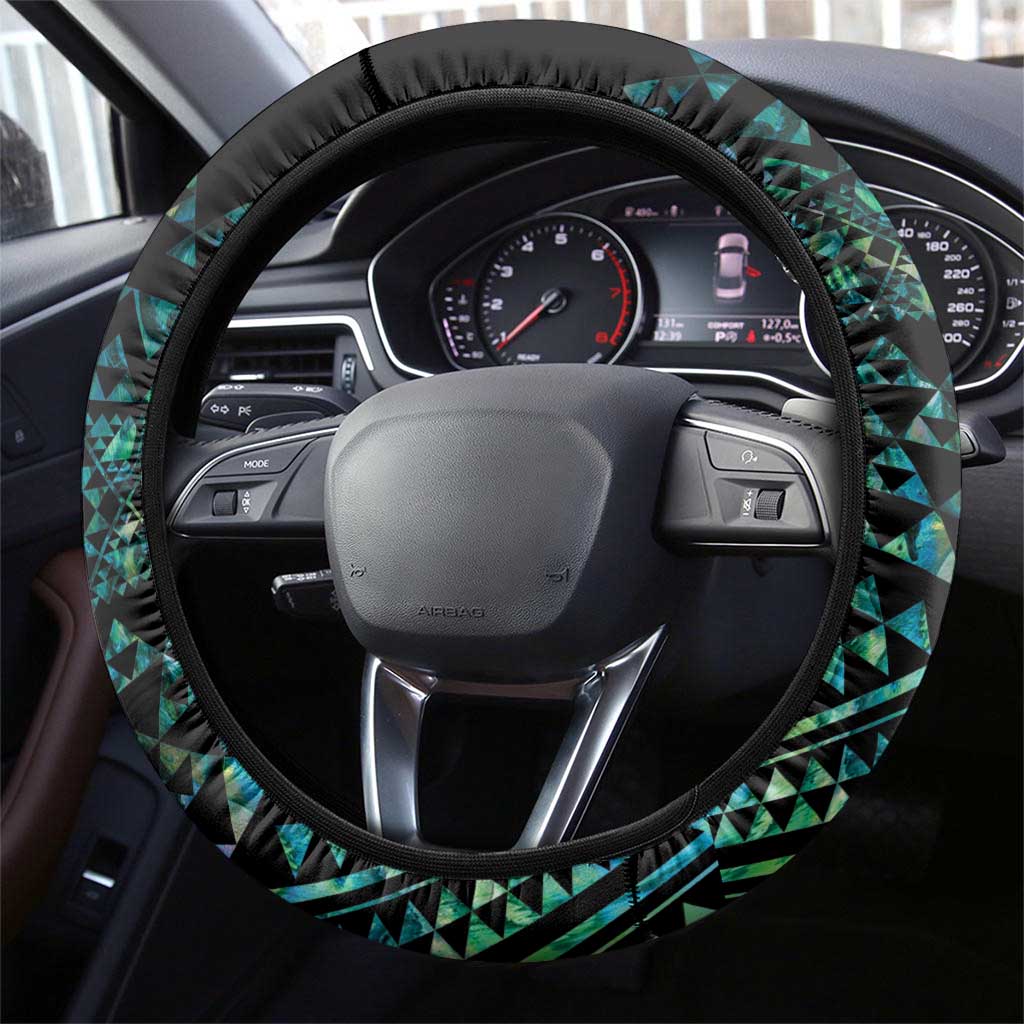Maori Niho Taniwha Te Wheiao Steering Wheel Cover Paua Shell LT7 - Polynesian Pride