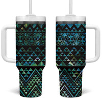 Maori Niho Taniwha Te Wheiao Tumbler With Handle Paua Shell - Polynesian Pride