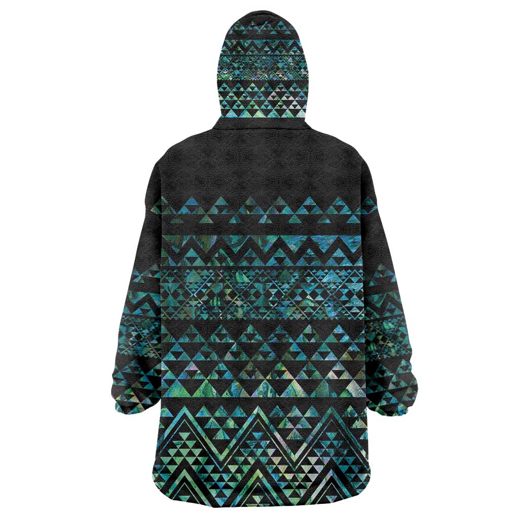 Maori Niho Taniwha Te Wheiao Wearable Blanket Hoodie Paua Shell LT7 - Polynesian Pride