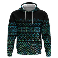 Maori Niho Taniwha Te Wheiao Zip Hoodie Paua Shell - Polynesian Pride