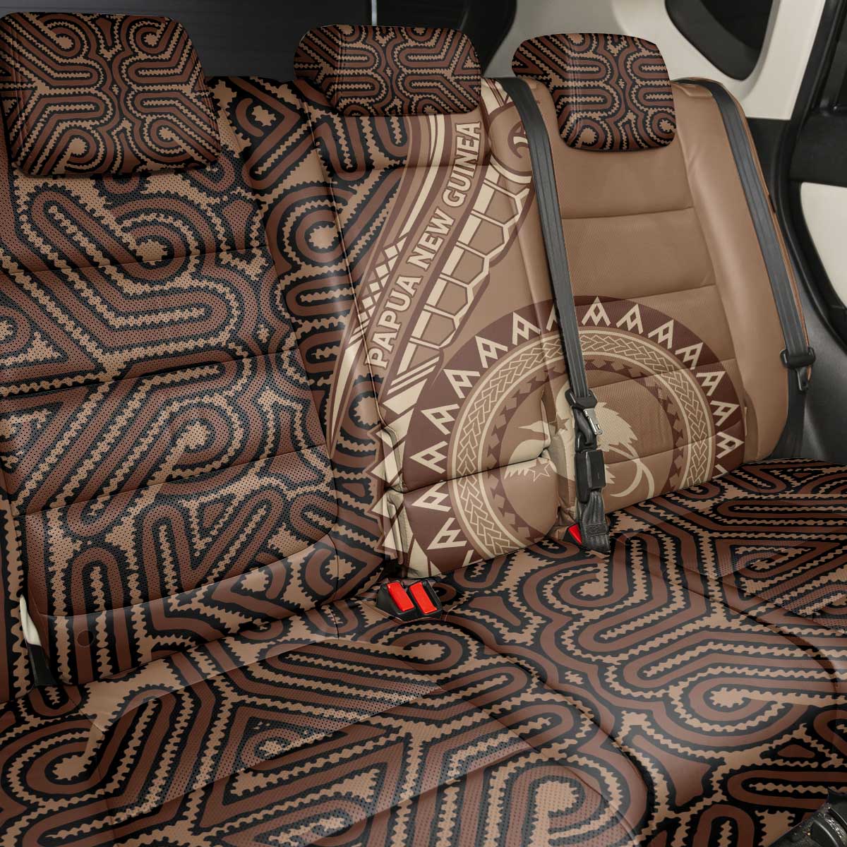 Papua New Guinea Oro Tapa Motif Back Car Seat Cover Classic LT7 - Polynesian Pride
