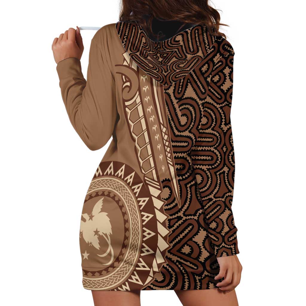 Papua New Guinea Oro Tapa Motif Hoodie Dress Classic LT7 - Polynesian Pride