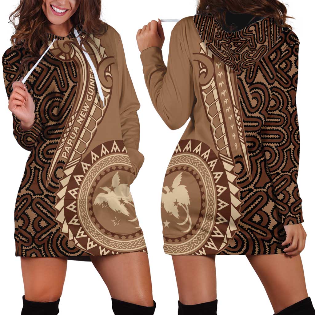 Papua New Guinea Oro Tapa Motif Hoodie Dress Classic LT7 - Polynesian Pride