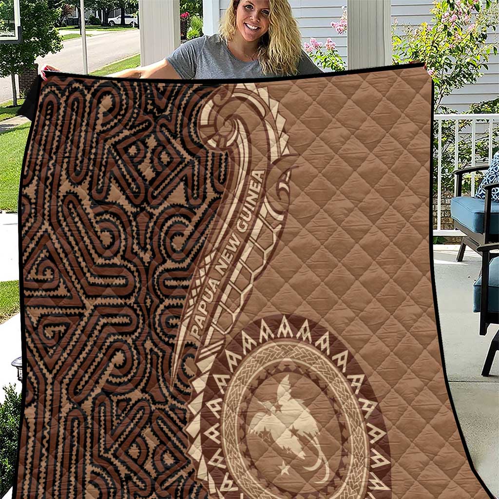 Papua New Guinea Oro Tapa Motif Quilt Classic LT7 Brown - Polynesian Pride