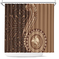 Papua New Guinea Oro Tapa Motif Shower Curtain Classic LT7 Brown - Polynesian Pride