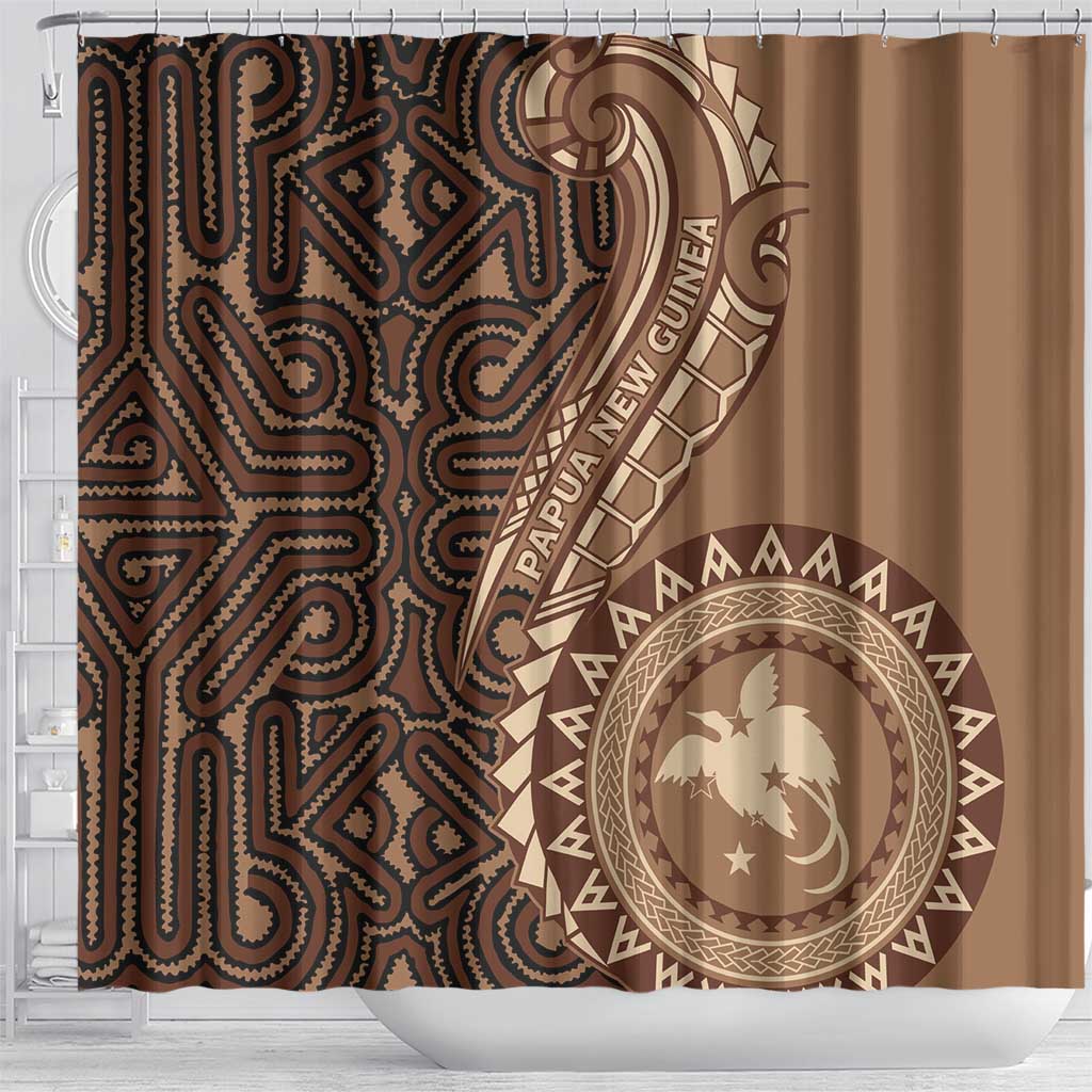 Papua New Guinea Oro Tapa Motif Shower Curtain Classic LT7 - Polynesian Pride