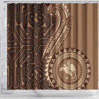 Papua New Guinea Oro Tapa Motif Shower Curtain Classic LT7 - Polynesian Pride