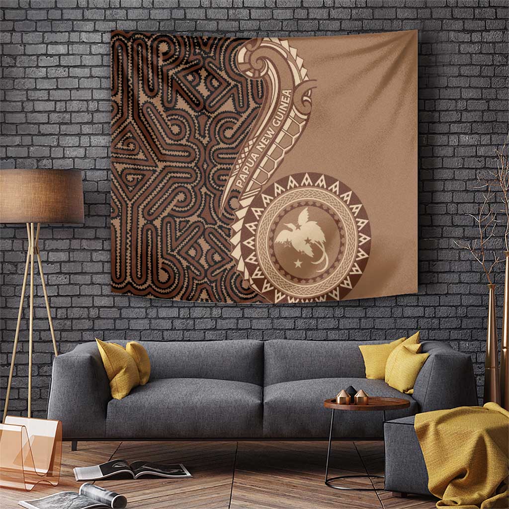 Papua New Guinea Oro Tapa Motif Tapestry Classic LT7 Brown - Polynesian Pride
