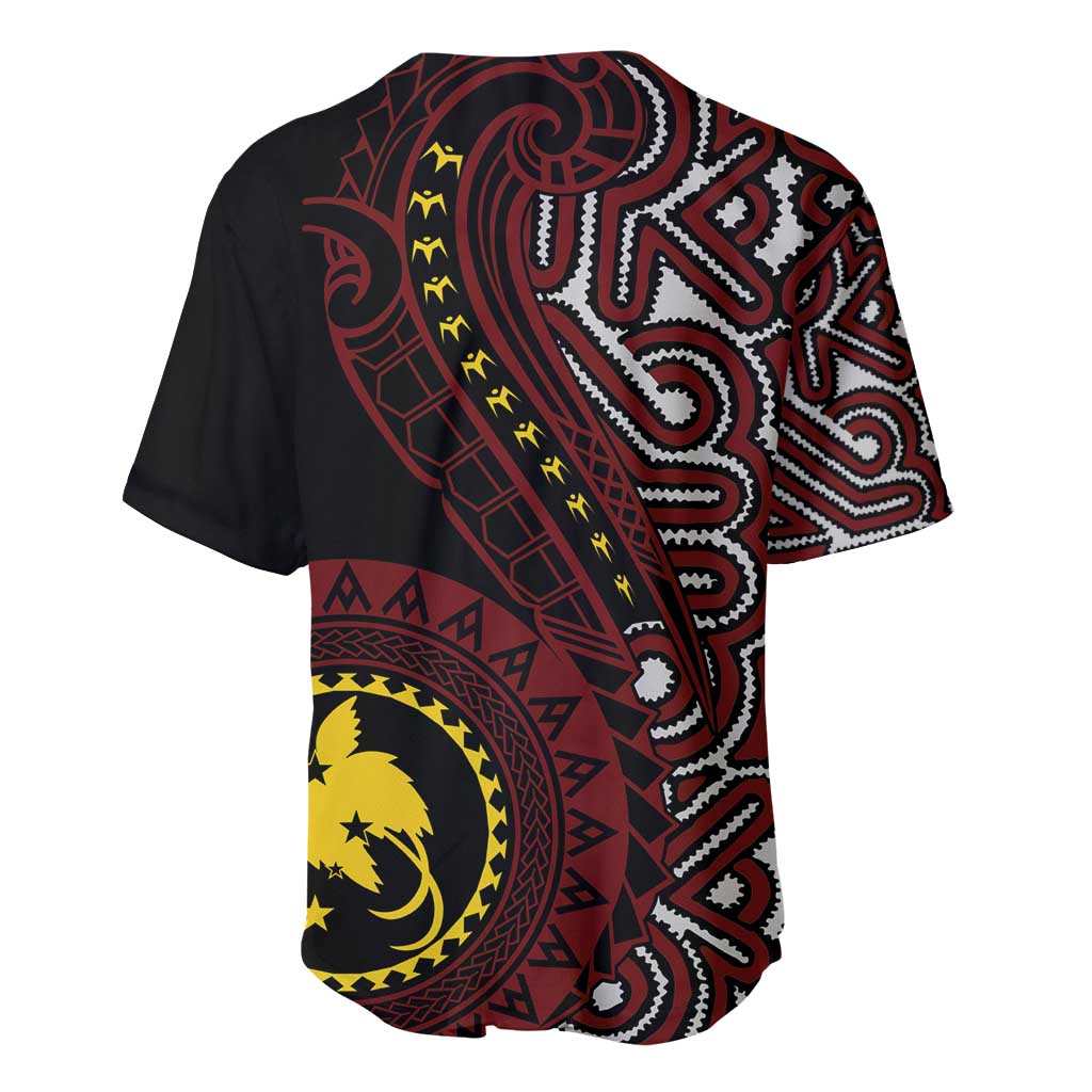 Papua New Guinea Oro Tapa Motif Baseball Jersey Special LT7 - Polynesian Pride
