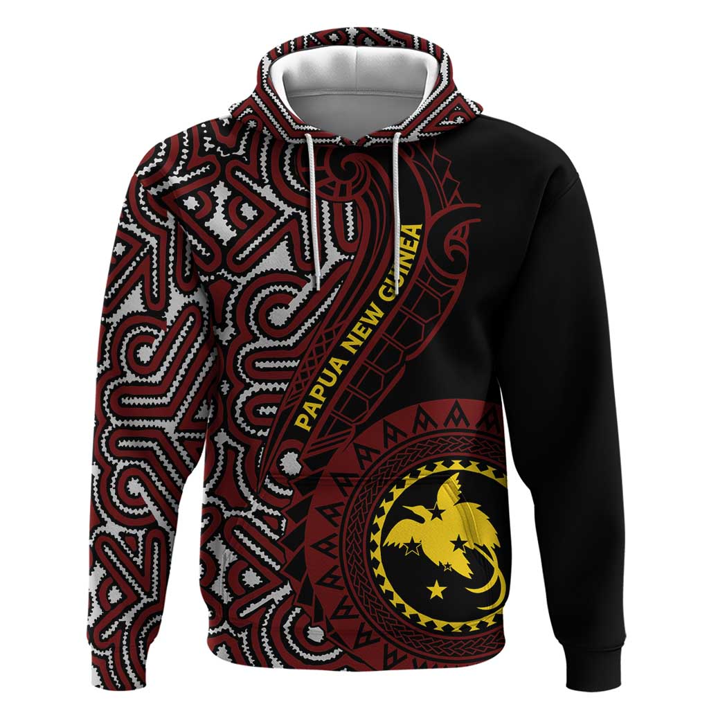 Papua New Guinea Oro Tapa Motif Hoodie Special LT7 Pullover Hoodie Black - Polynesian Pride