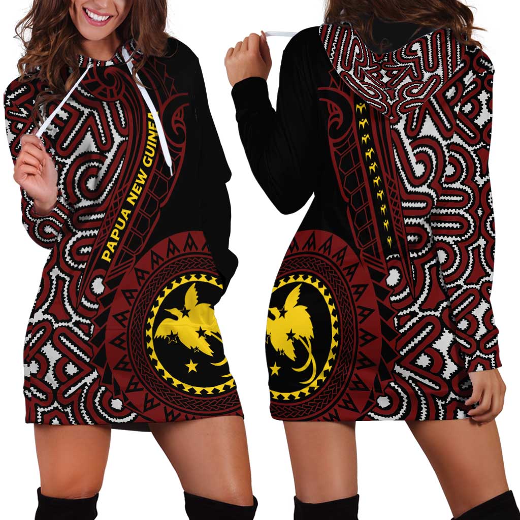 Papua New Guinea Oro Tapa Motif Hoodie Dress Special LT7 - Polynesian Pride