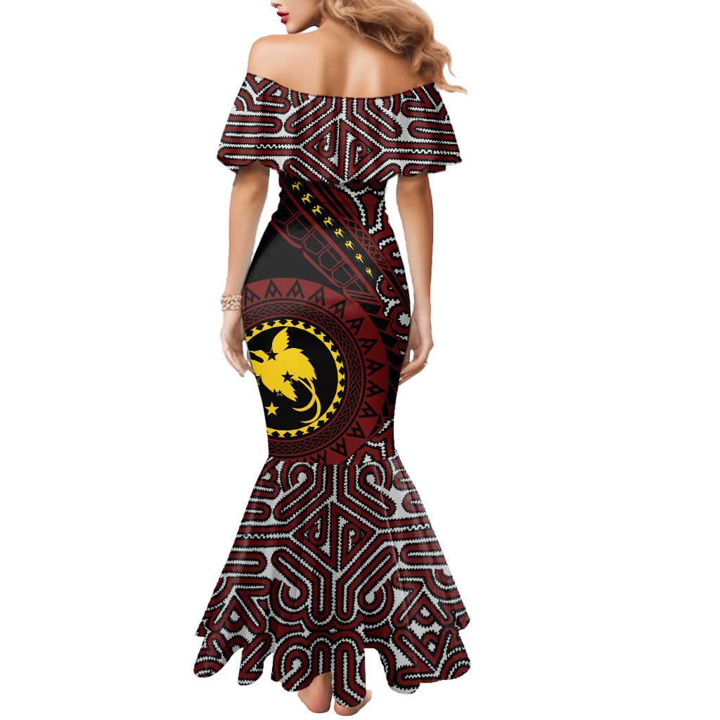 Papua New Guinea Oro Tapa Motif Mermaid Dress Special LT7 - Polynesian Pride