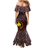 Papua New Guinea Oro Tapa Motif Mermaid Dress Special LT7 - Polynesian Pride