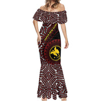 Papua New Guinea Oro Tapa Motif Mermaid Dress Special LT7 - Polynesian Pride
