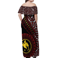 Papua New Guinea Oro Tapa Motif Off Shoulder Maxi Dress Special LT7 - Polynesian Pride