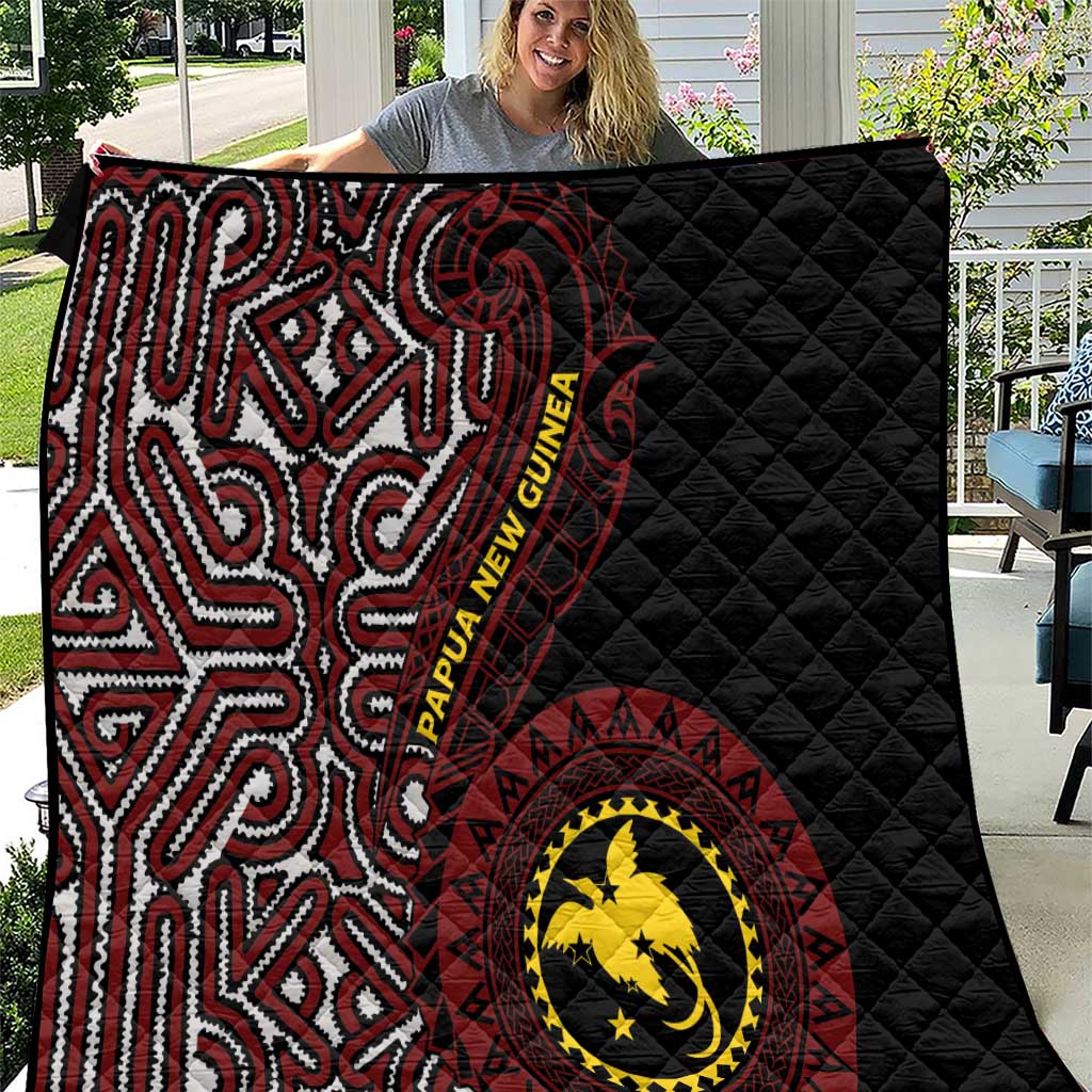 Papua New Guinea Oro Tapa Motif Quilt Special LT7 Black - Polynesian Pride