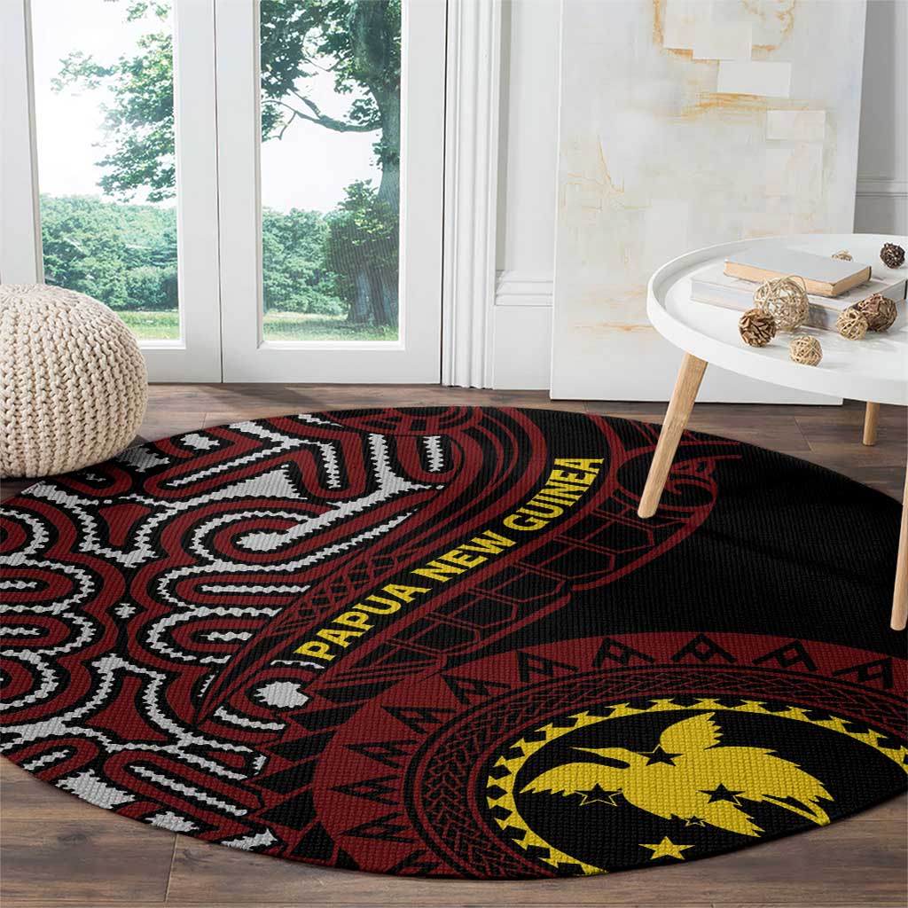 Papua New Guinea Oro Tapa Motif Round Carpet Special