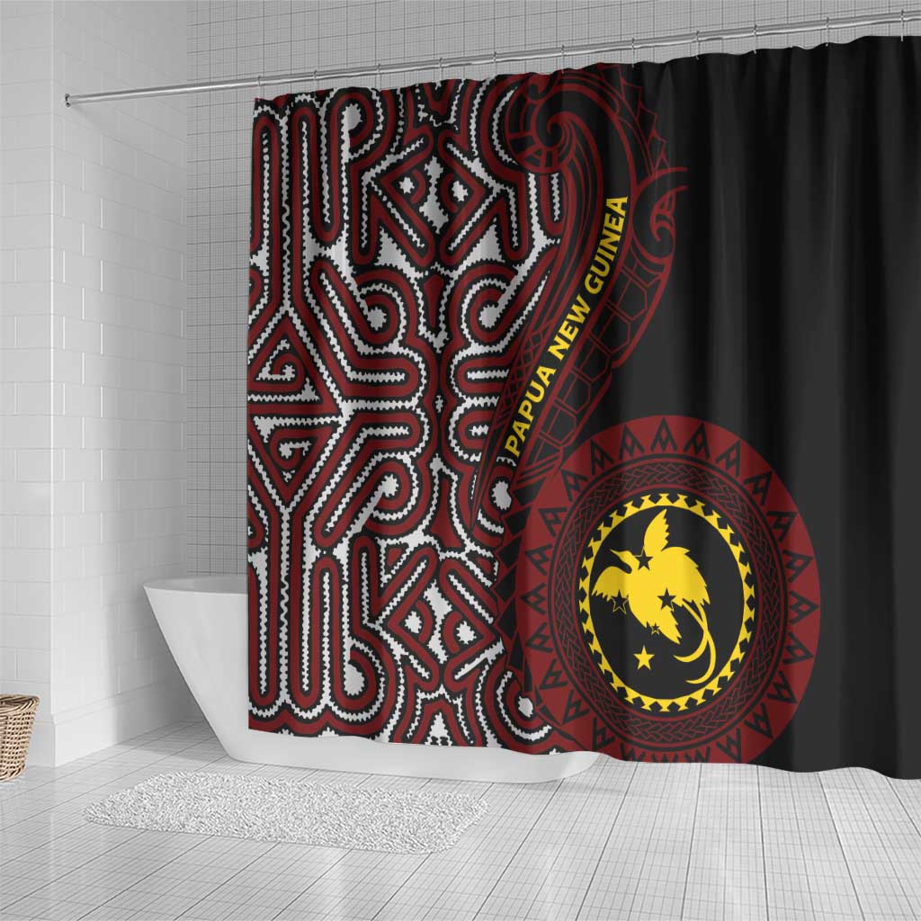 Papua New Guinea Oro Tapa Motif Shower Curtain Special LT7 - Polynesian Pride