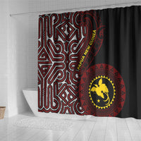 Papua New Guinea Oro Tapa Motif Shower Curtain Special LT7 - Polynesian Pride