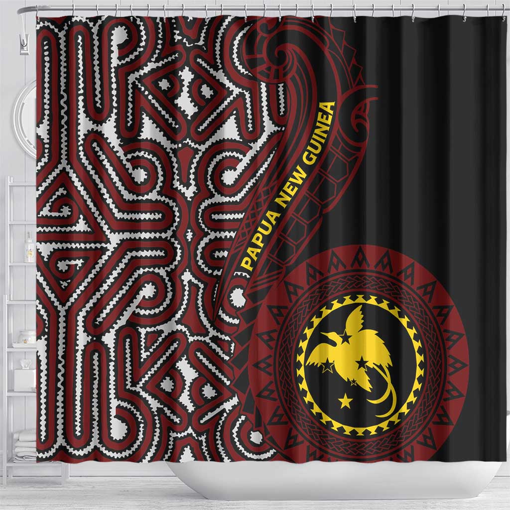 Papua New Guinea Oro Tapa Motif Shower Curtain Special LT7 - Polynesian Pride