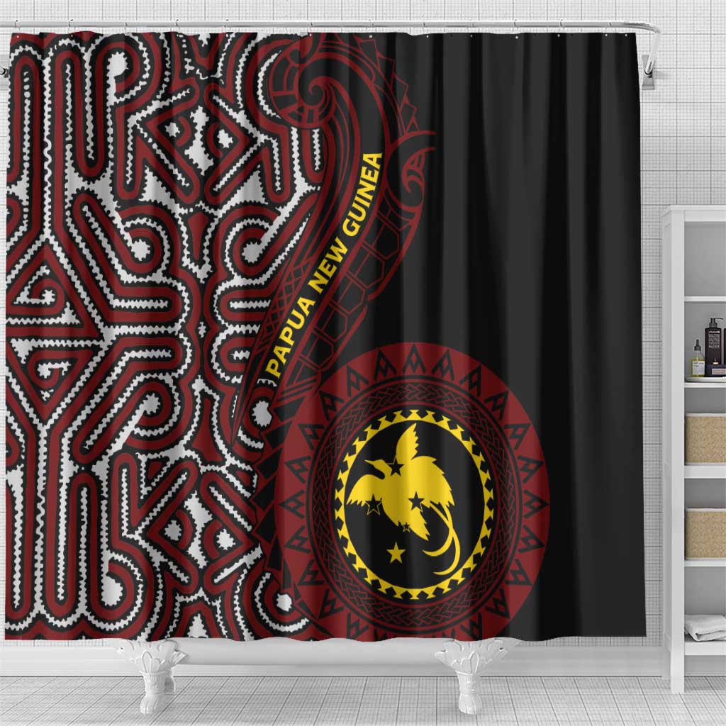 Papua New Guinea Oro Tapa Motif Shower Curtain Special LT7 - Polynesian Pride