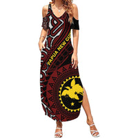 Papua New Guinea Oro Tapa Motif Summer Maxi Dress Special LT7 Women Black - Polynesian Pride