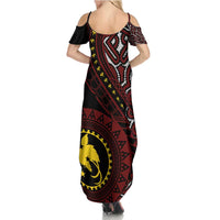 Papua New Guinea Oro Tapa Motif Summer Maxi Dress Special LT7 - Polynesian Pride