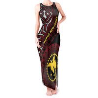 Papua New Guinea Oro Tapa Motif Tank Maxi Dress Special LT7 Women Black - Polynesian Pride