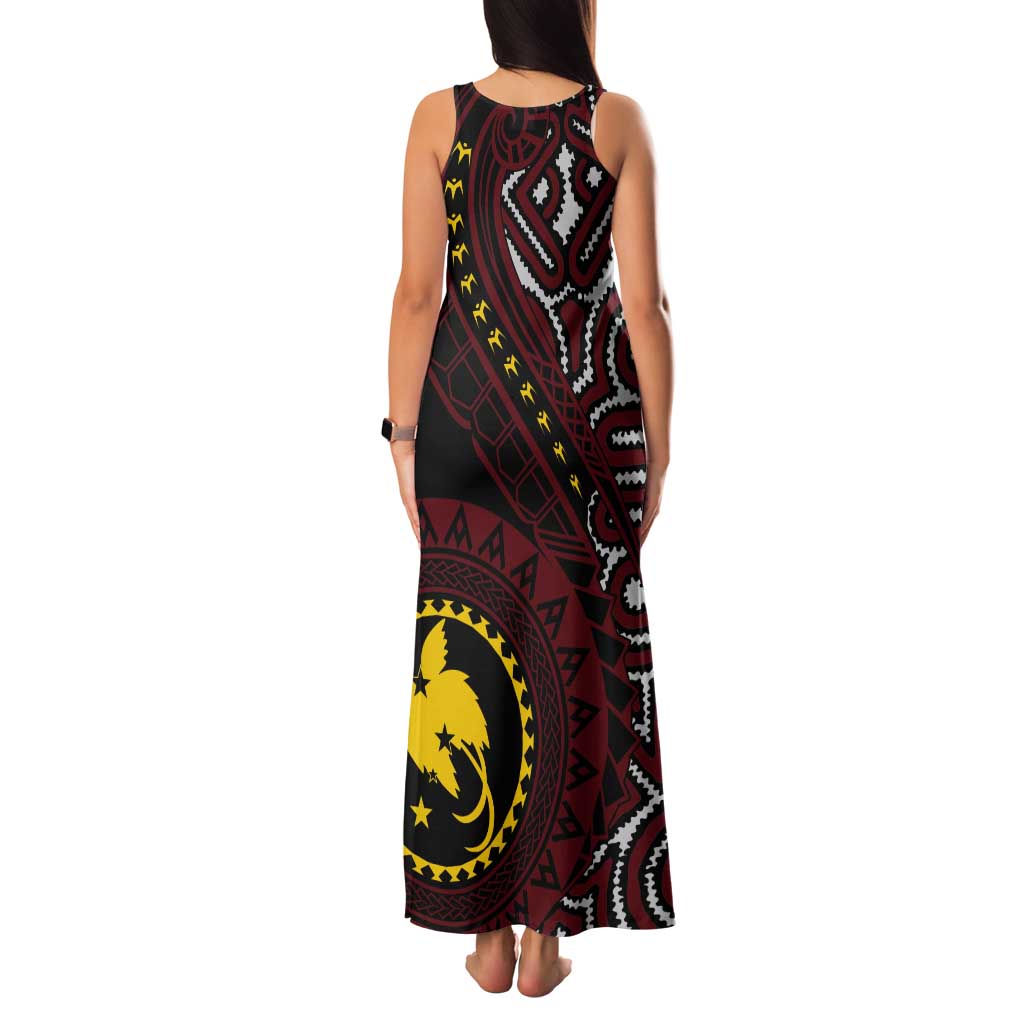 Papua New Guinea Oro Tapa Motif Tank Maxi Dress Special LT7 - Polynesian Pride