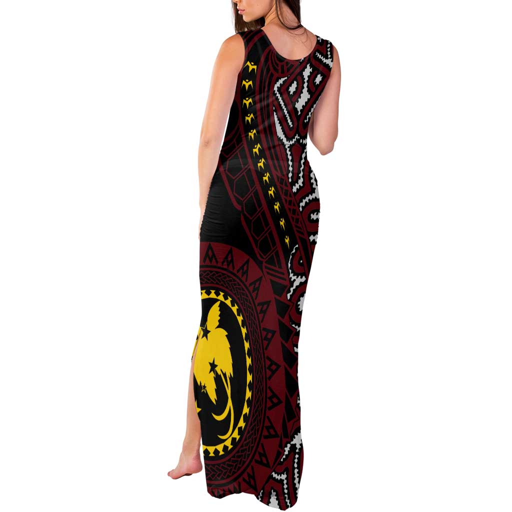 Papua New Guinea Oro Tapa Motif Tank Maxi Dress Special LT7 - Polynesian Pride
