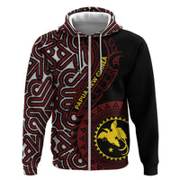 Papua New Guinea Oro Tapa Motif Zip Hoodie Special LT7 Zip Hoodie Black - Polynesian Pride
