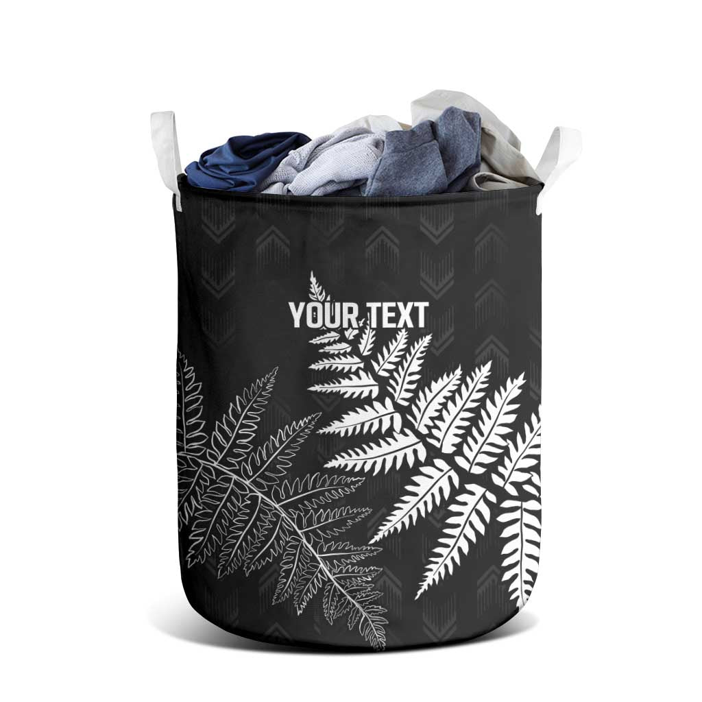 New Zealand Lawn Bowls Personalized Laundry Basket Wrap-Around Silver Fern - Polynesian Pride