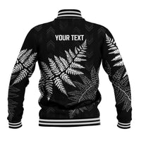 New Zealand Lawn Bowls Personalized Baseball Jacket Wrap-Around Silver Fern - Polynesian Pride