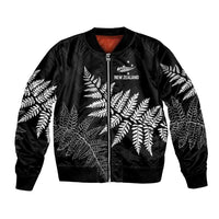 New Zealand Lawn Bowls Personalized Bomber Jacket Wrap-Around Silver Fern - Polynesian Pride