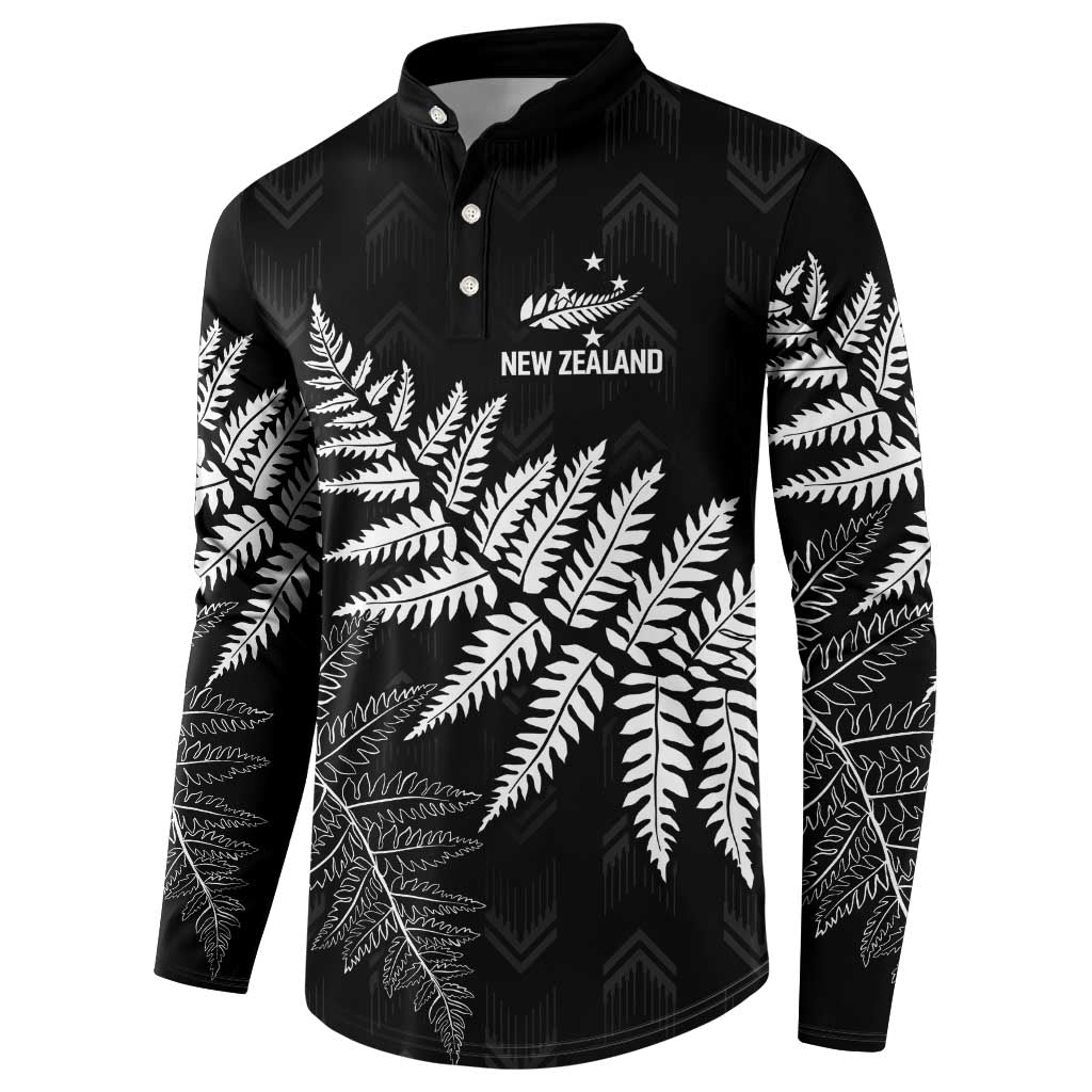 New Zealand Lawn Bowls Personalized Button Sweatshirt Wrap-Around Silver Fern - Polynesian Pride
